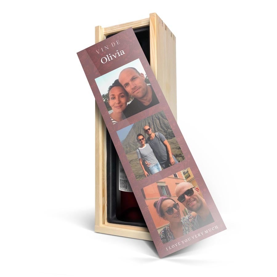 Personalised wine gift - Ramon Bilbao - Gran Crianza - Printed wooden case