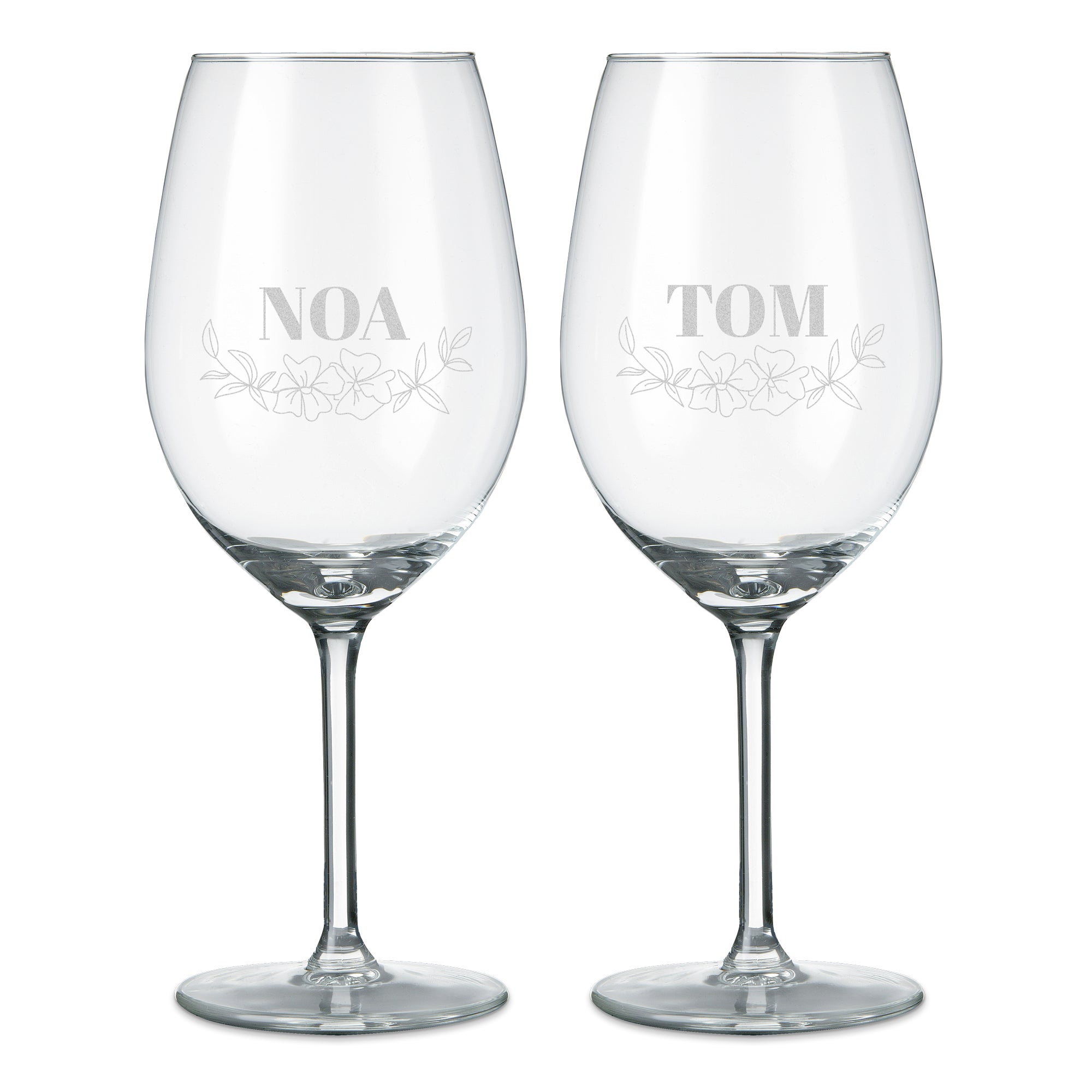 Personalised Red Wine Glasses - 2 pcs