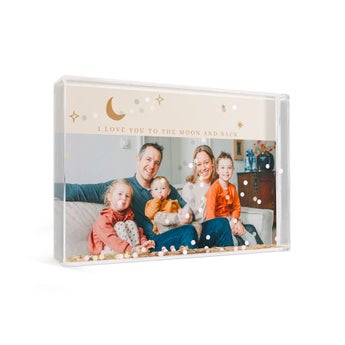 Personalised snow globe - Rectangle - Hearts