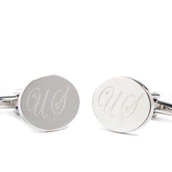 Cufflinks engraved with initials