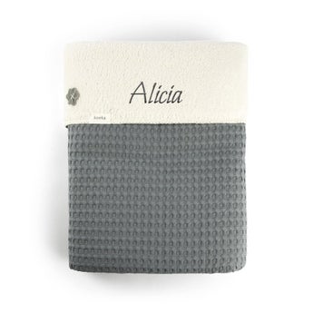 Cobertor de alcofa bordado - Cinza metálico