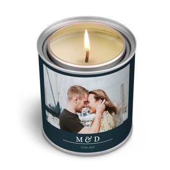 Personalised scented candle in tin