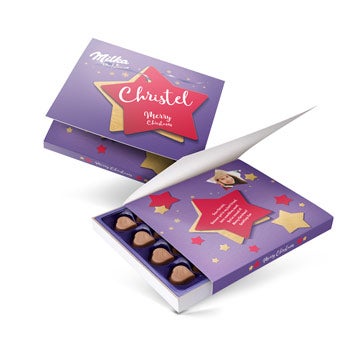 Cutie cadou personalizată cu ciocolată Milka - Crăciun