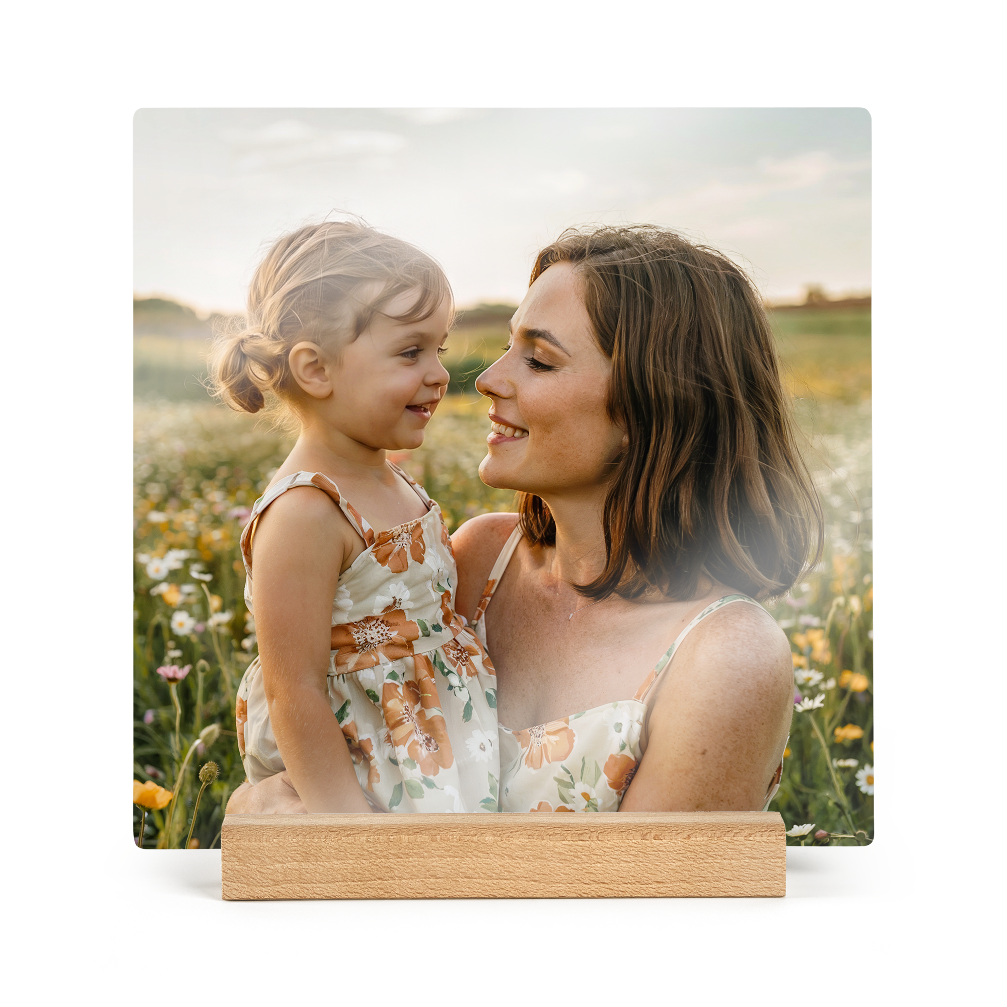 Printed Wooden Photo Tile with Stand - Square