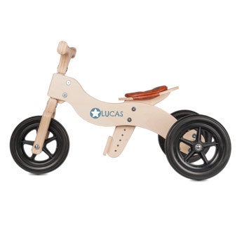 wooden push along bike