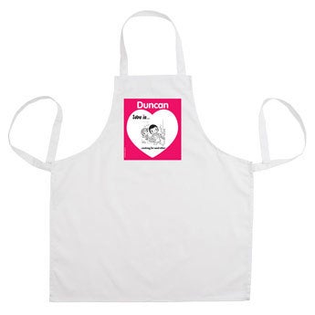 Love is.. kitchen apron - White