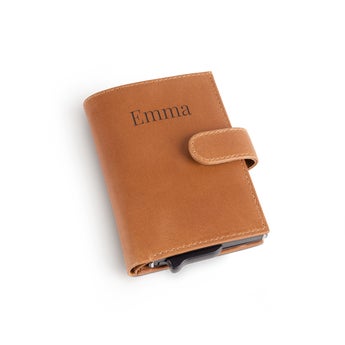 Leather card holder - Brown