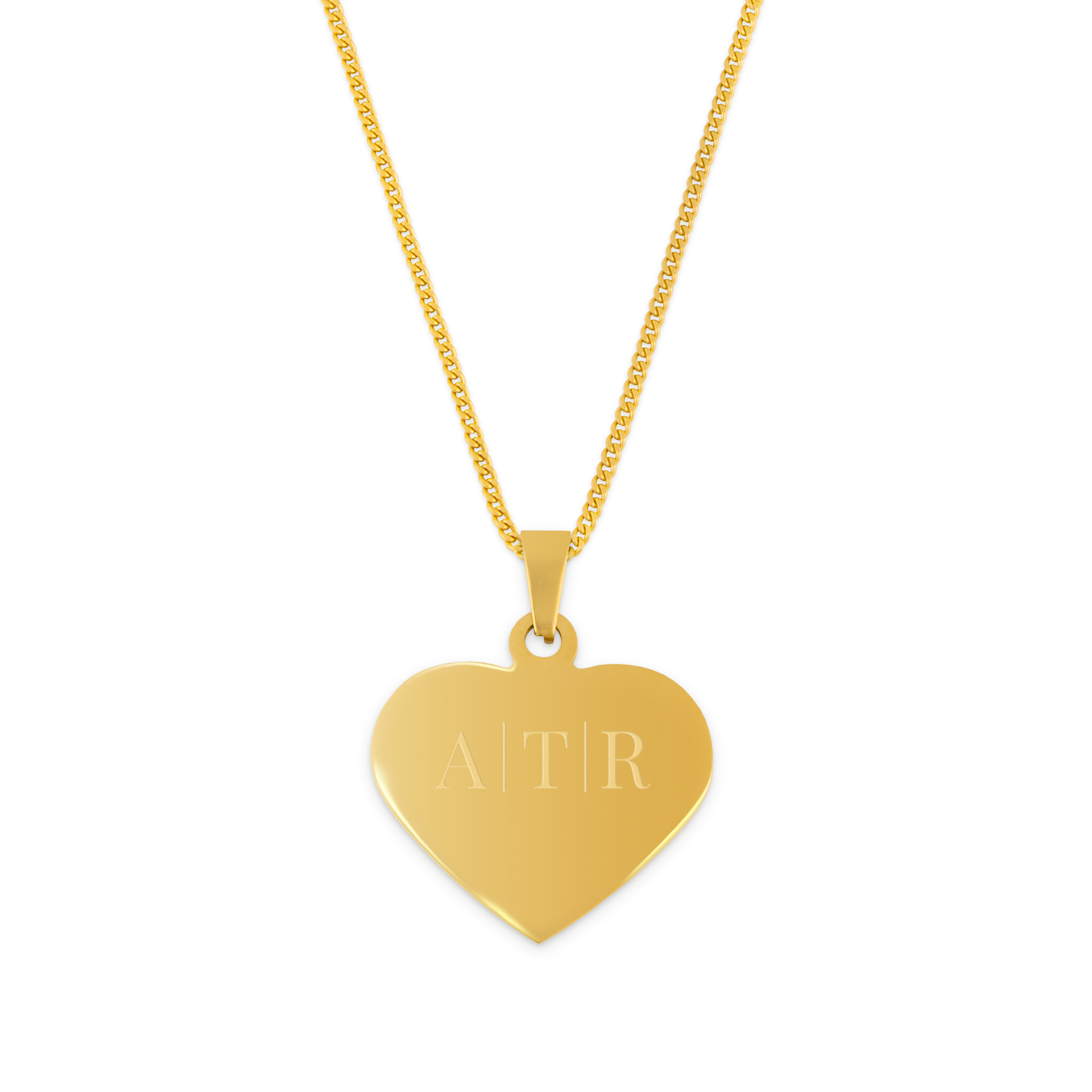 Szív alakú arany medál névvel