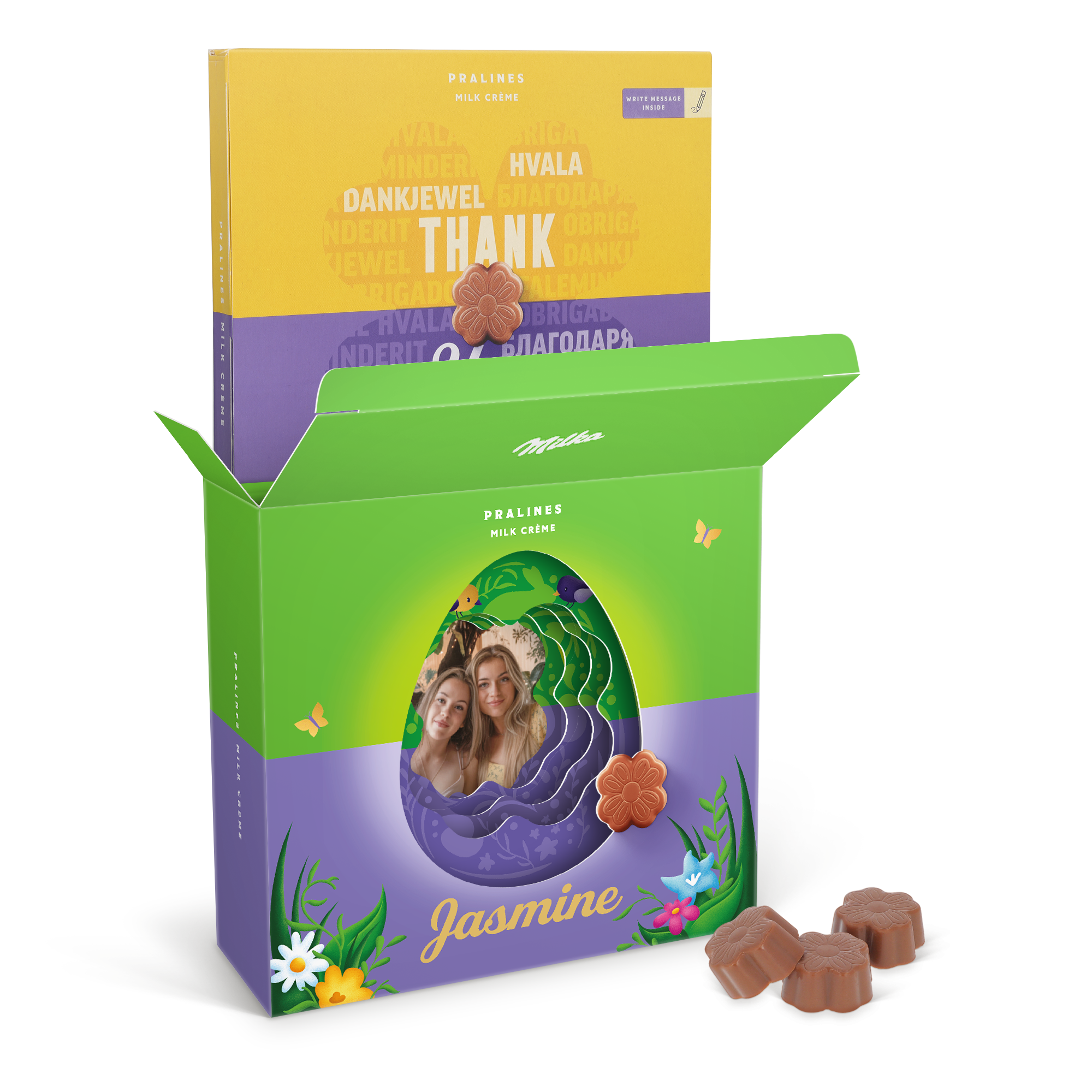 Caja de regalo Milka 3D personalizada - Pascua