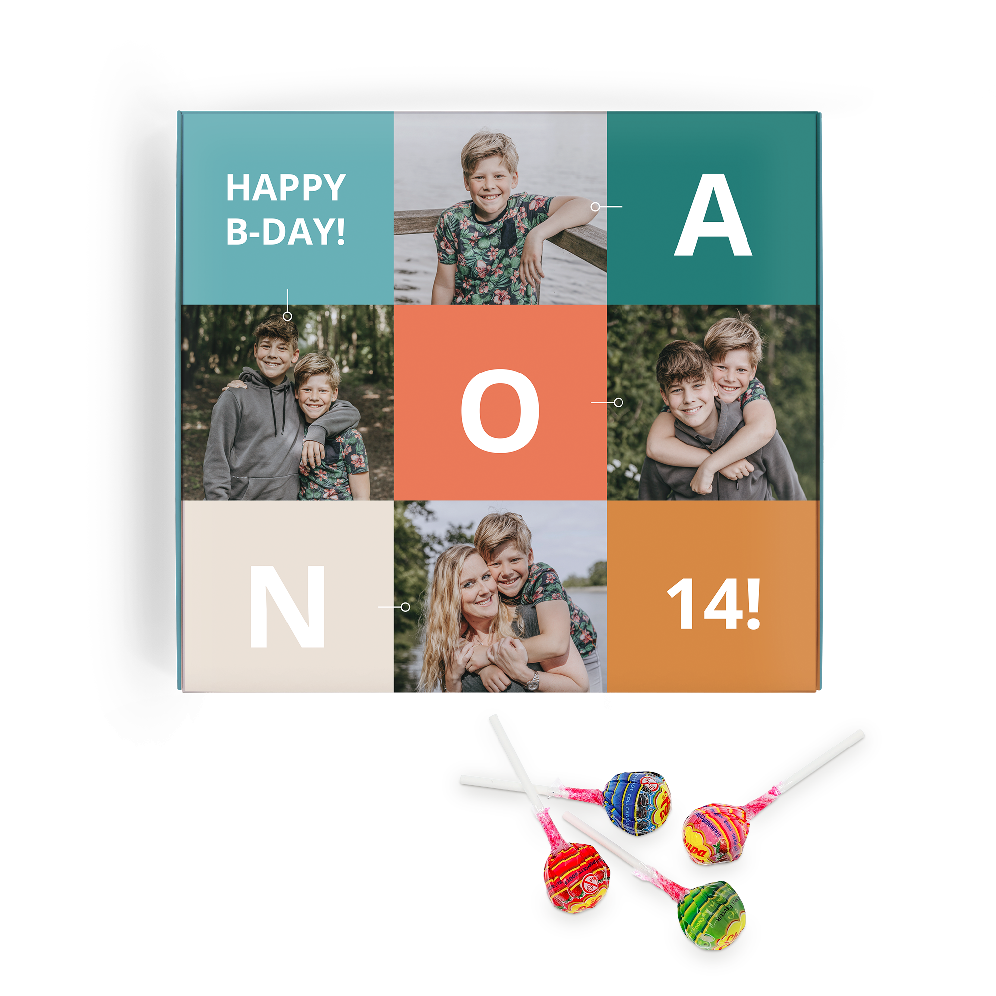 Personalisierte Geschenkbox mit Chupa Chups - 16 Lollis