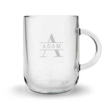 Personalised glass mug - Round - Engraved