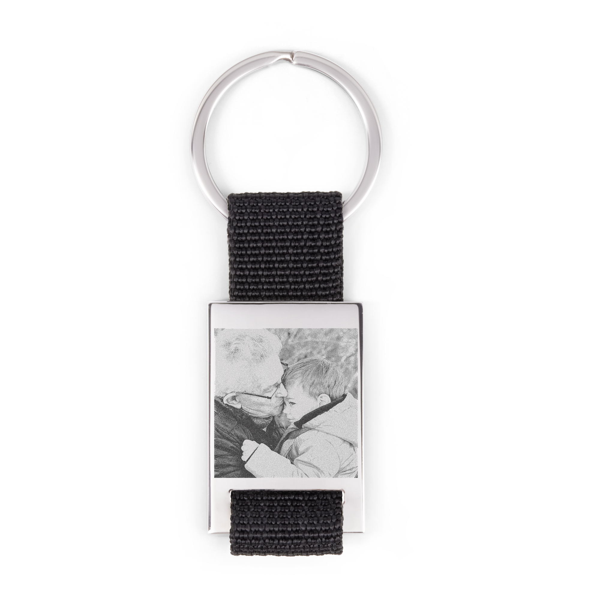 Personalisierter Schlüsselanhänger - Foto - Deluxe - Silber