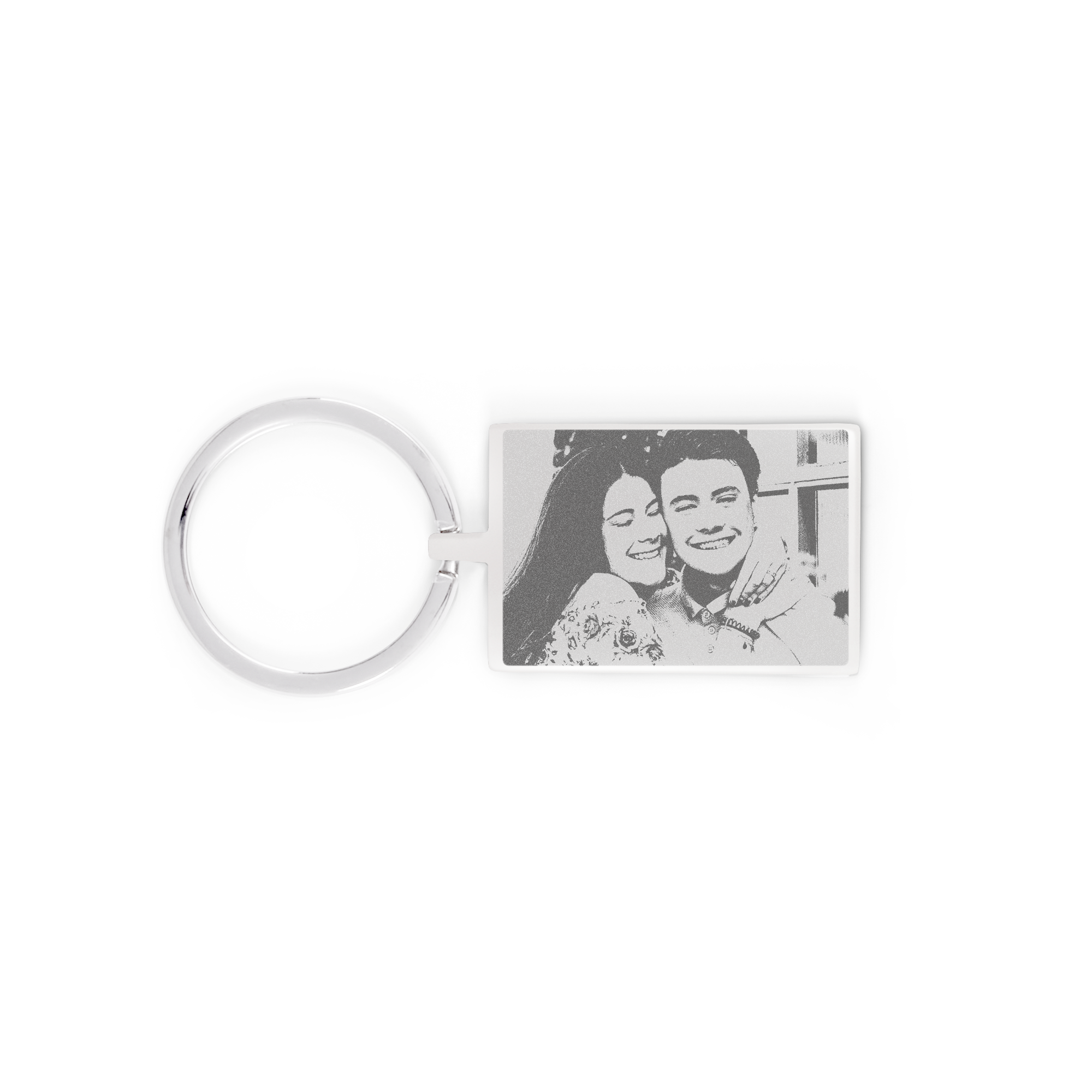 Personalised key ring - Rectangle - Stainless steel - Engraved