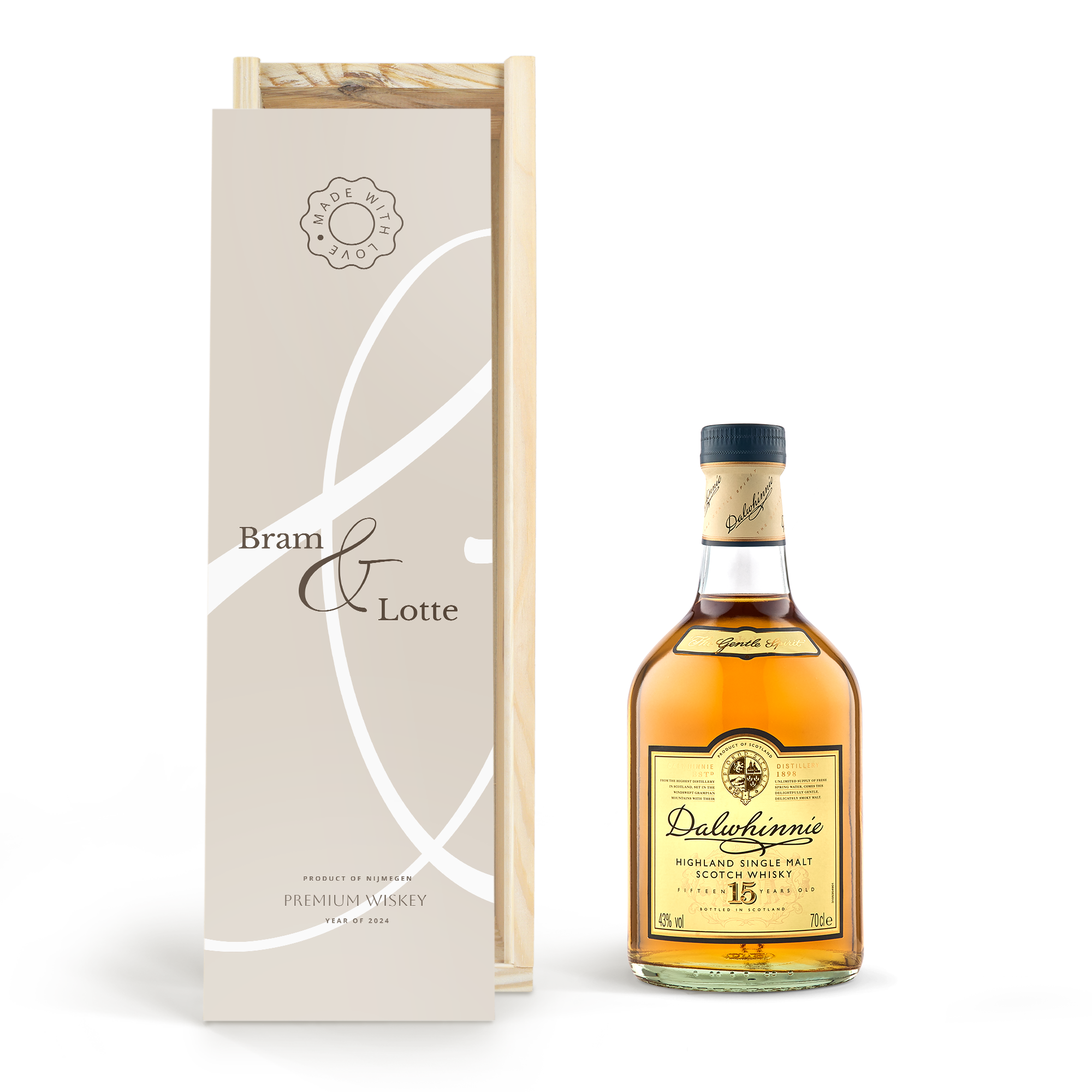 Whisky in bedrukte kist - Dalwhinnie 15 Years