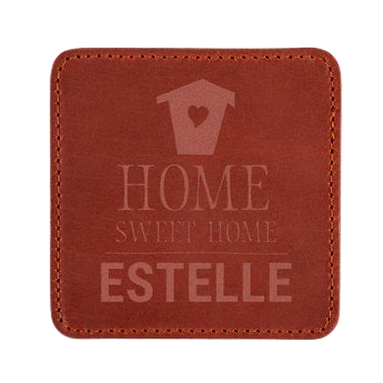 Sous-verres en cuir gravé - Marron - 2 pièces