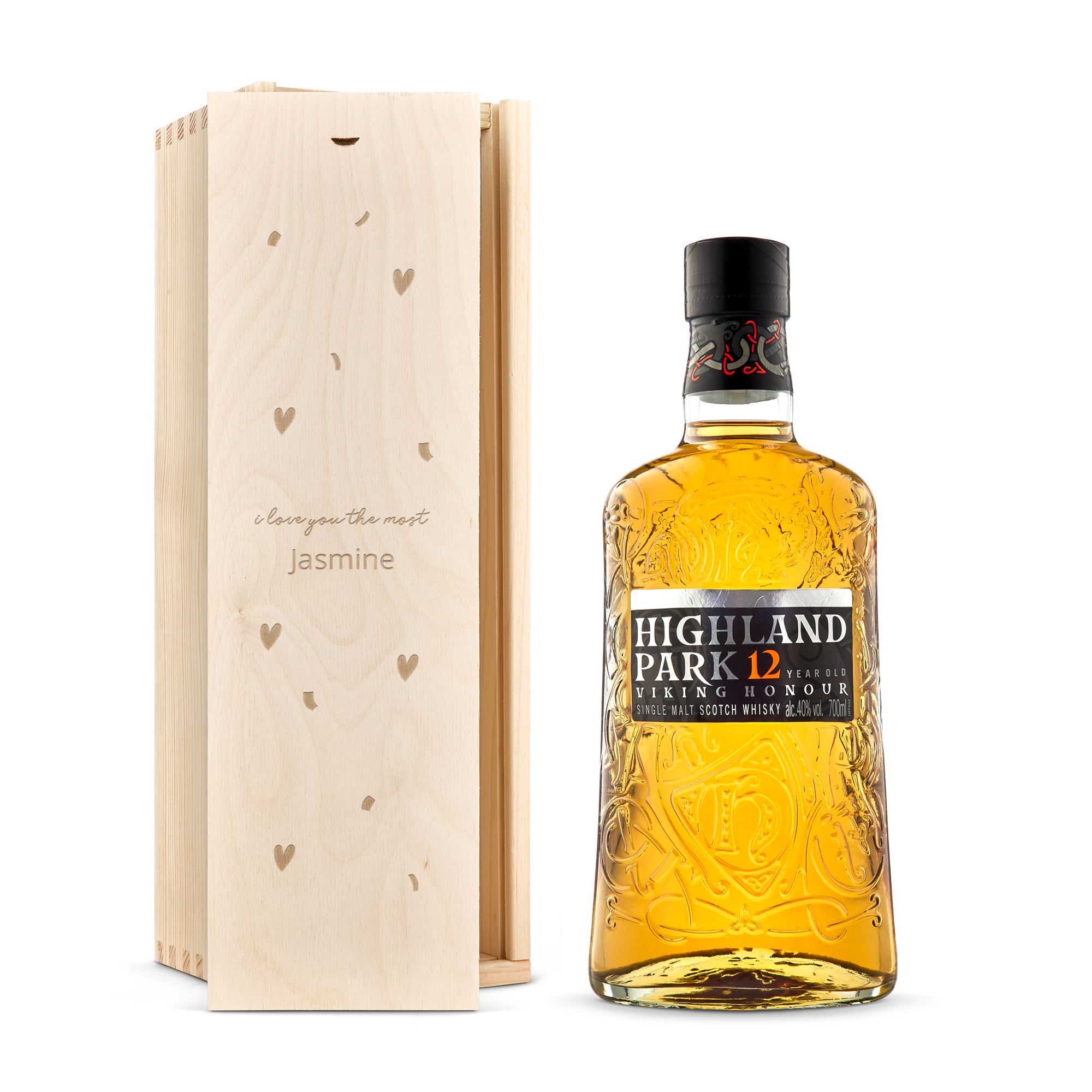 Personalised Whisky Gift - Highland Park 12 Years - Wooden Case
