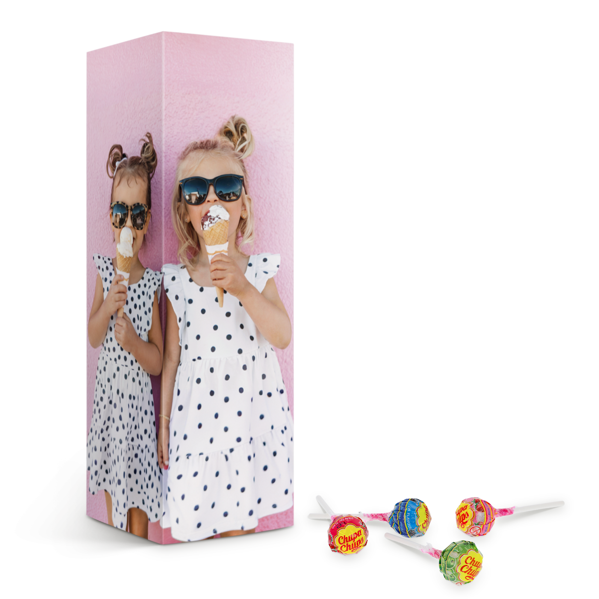 Personalisierte Geschenkbox mit Lutschern – 32 Chupa Chups Lutscher-Mix