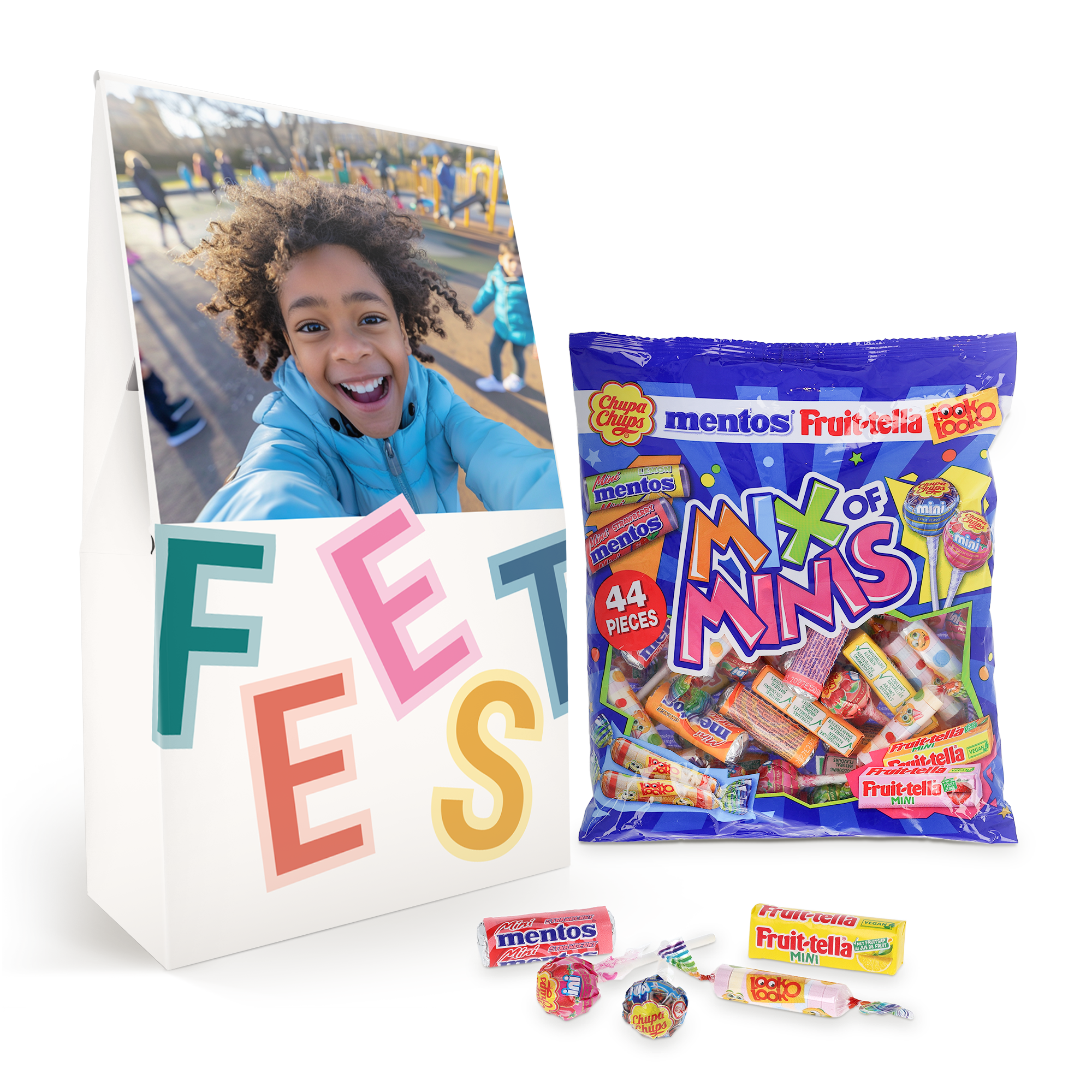 Snoepmix met Fruit-tella 44 minis personaliseren 