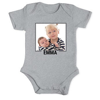 Baby Body Grau - Kurzarm