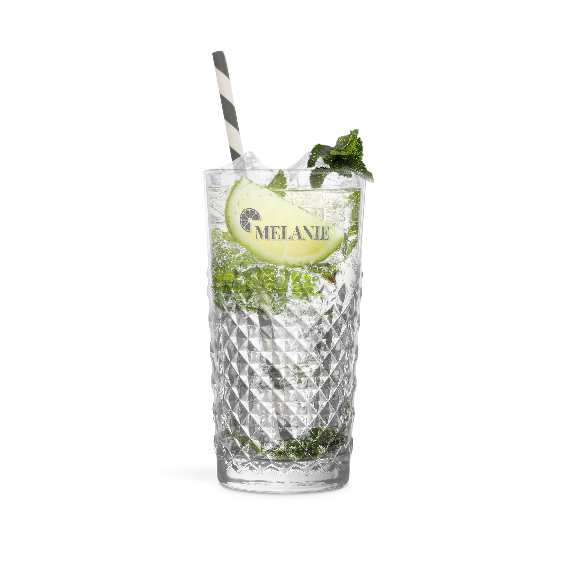 Graverat cocktailglas - Mojito