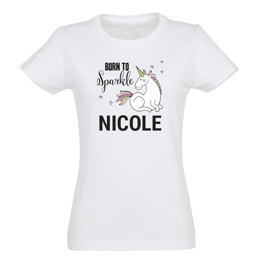 Einhorn T-Shirt Damen bedrucken - Weiß - M