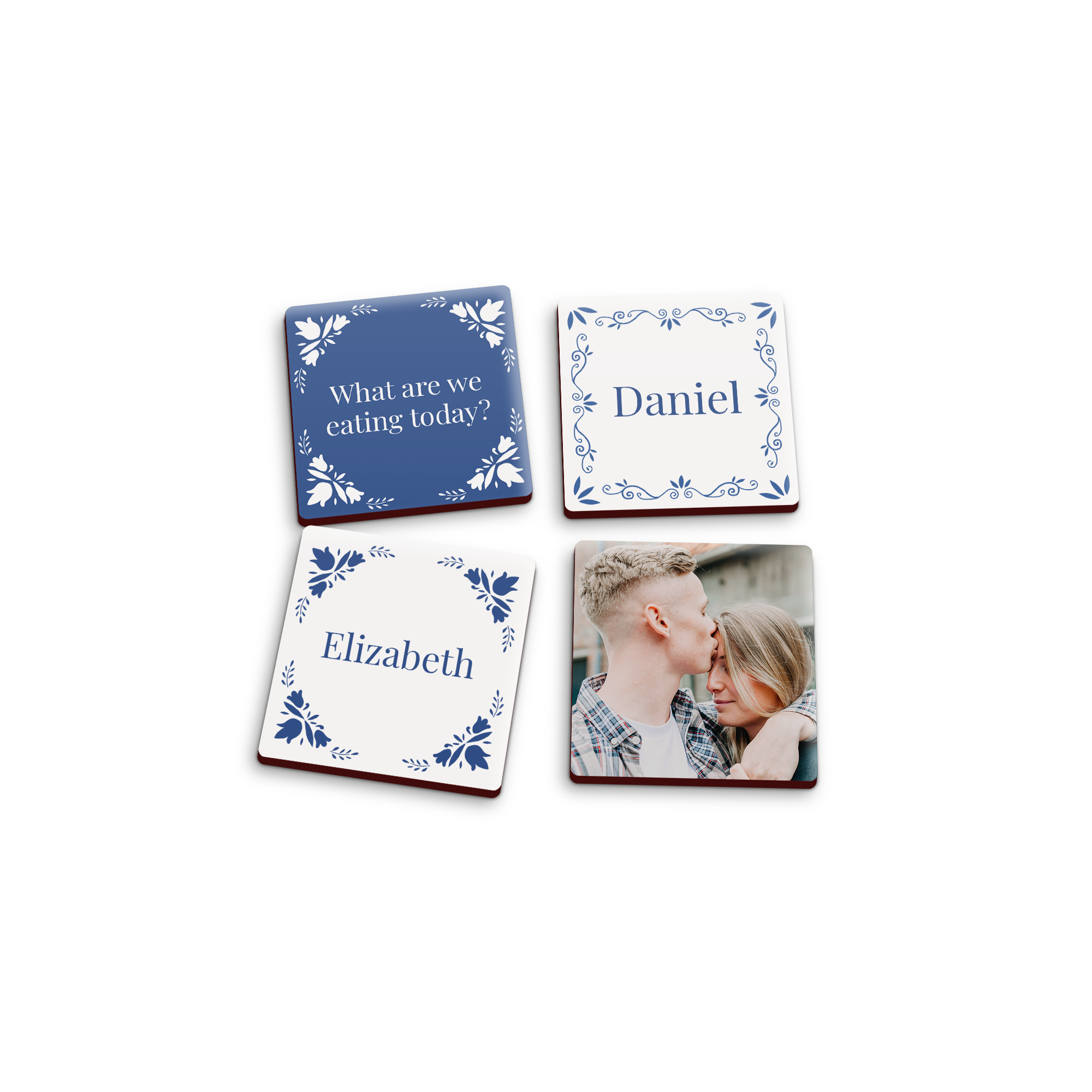 Personalised magnets - Square - 4 pcs