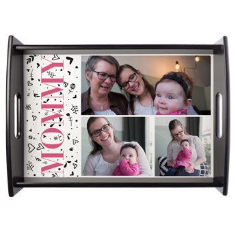 Mother's Day serving tray - Black - Large