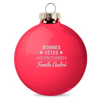 Boule de Noël en verre - Rouge (2 pièces)