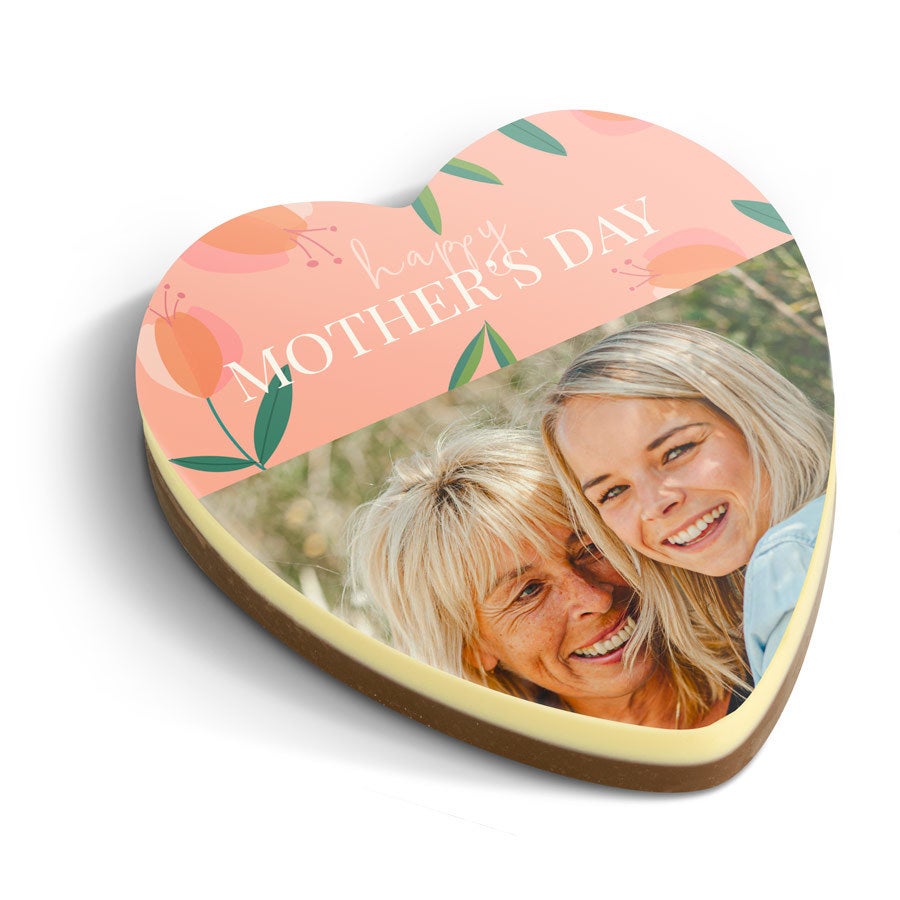 Personalised chocolate photo heart