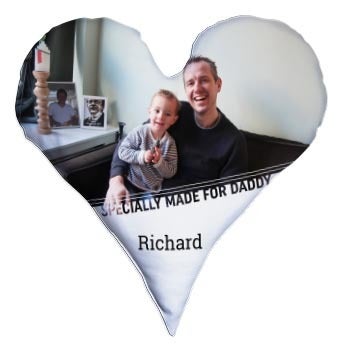 Fully printed Father's Day pillow - Heart-shaped - Velvet (60 x 60)