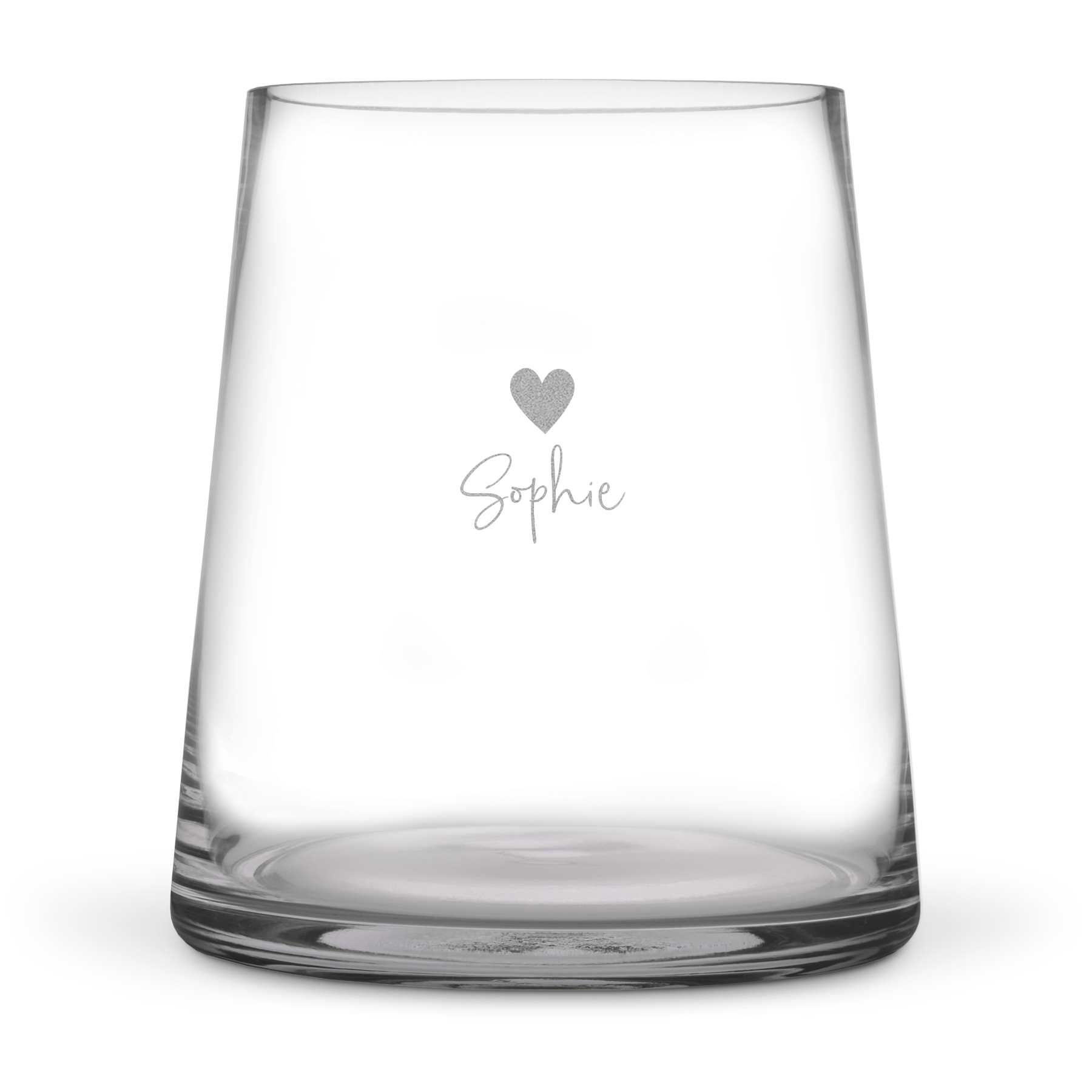Vase mit Gravur - Transparentes Glas