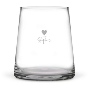 Graveret vase - gennemsigtig glas