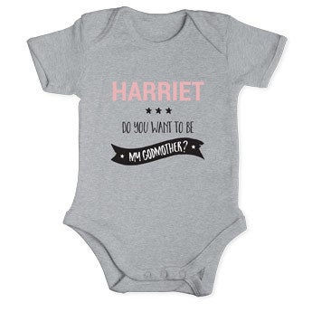 Will you be my godmother romper - Grey 50/56
