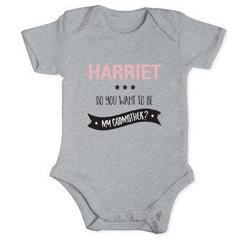 Will you be my godmother romper - Grey 50/56