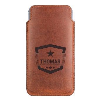 Housse portable cuir - XL  - Marron 