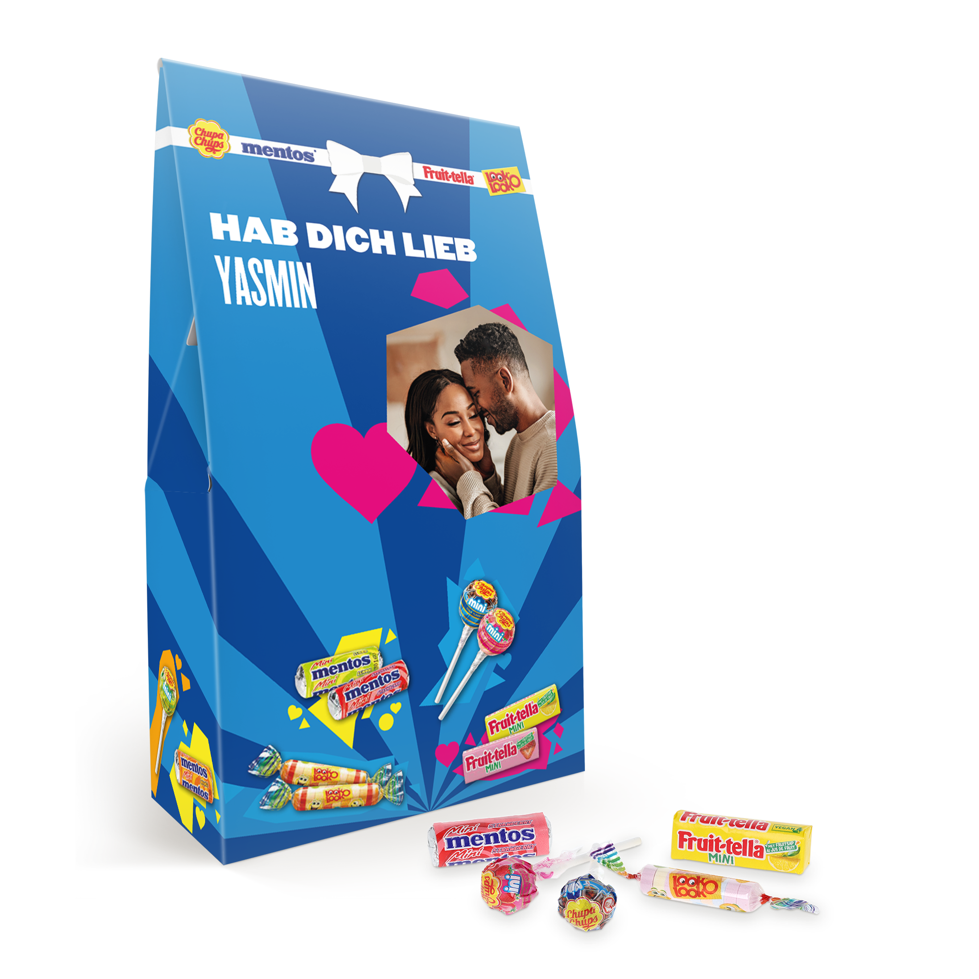 Frucht-Tella-Bonbon-Mix mit 44 Minis - personalisiert 
