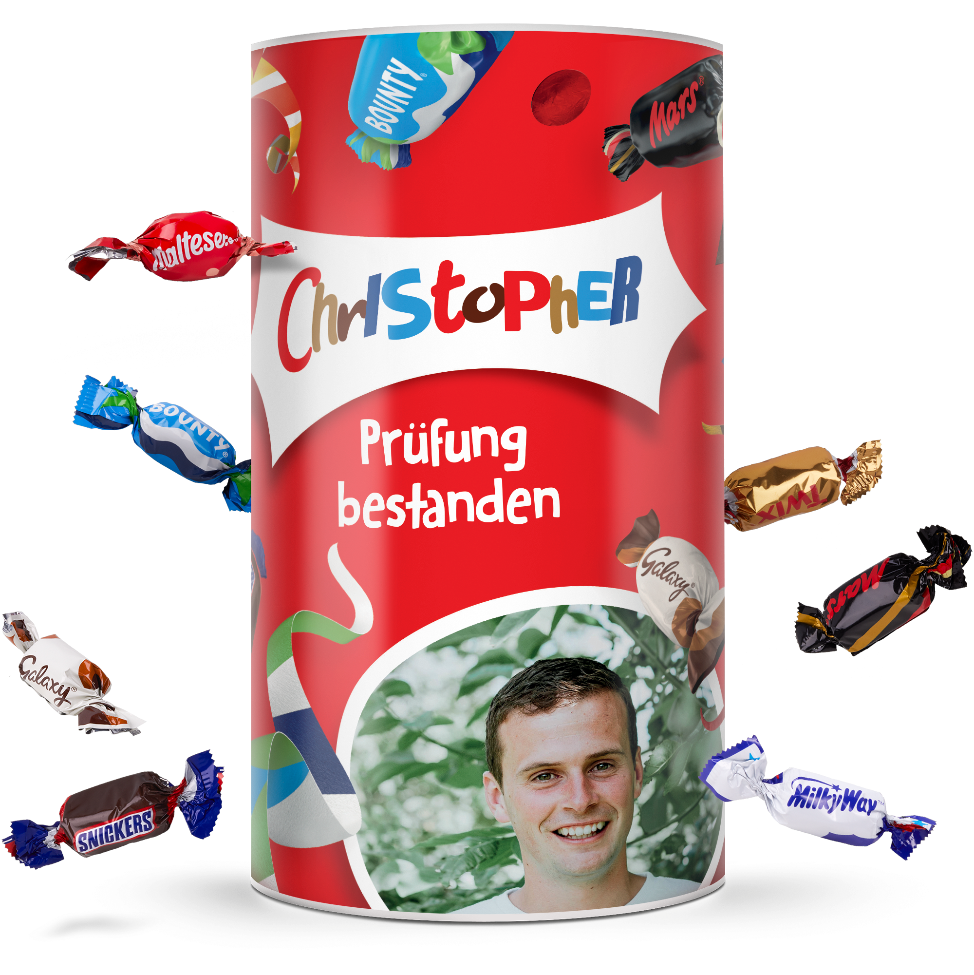 Celebrations personalisieren mit Namen & Foto - 1 kg Zylinder