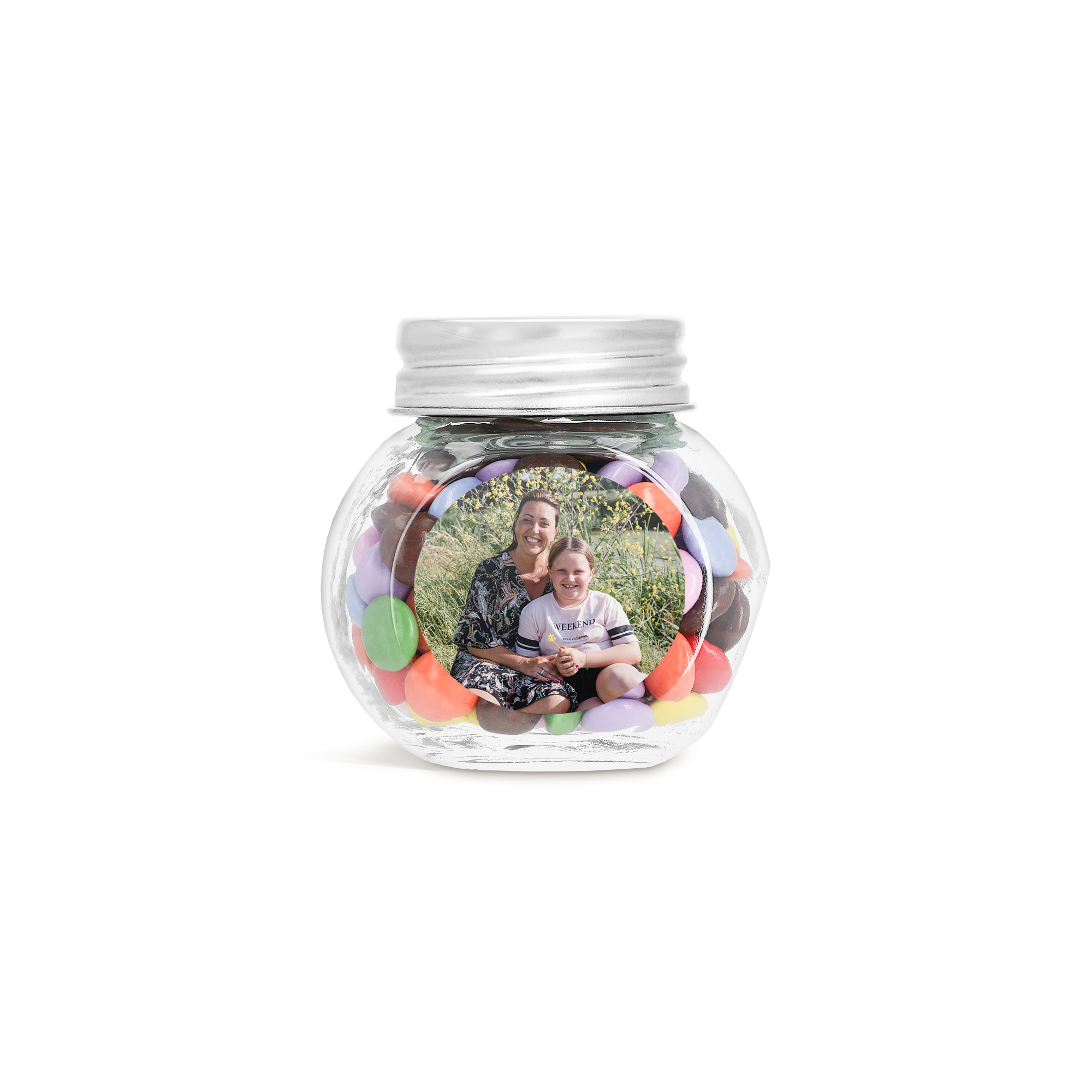 Personalised Mini Glass Jar Favours with Chocolates