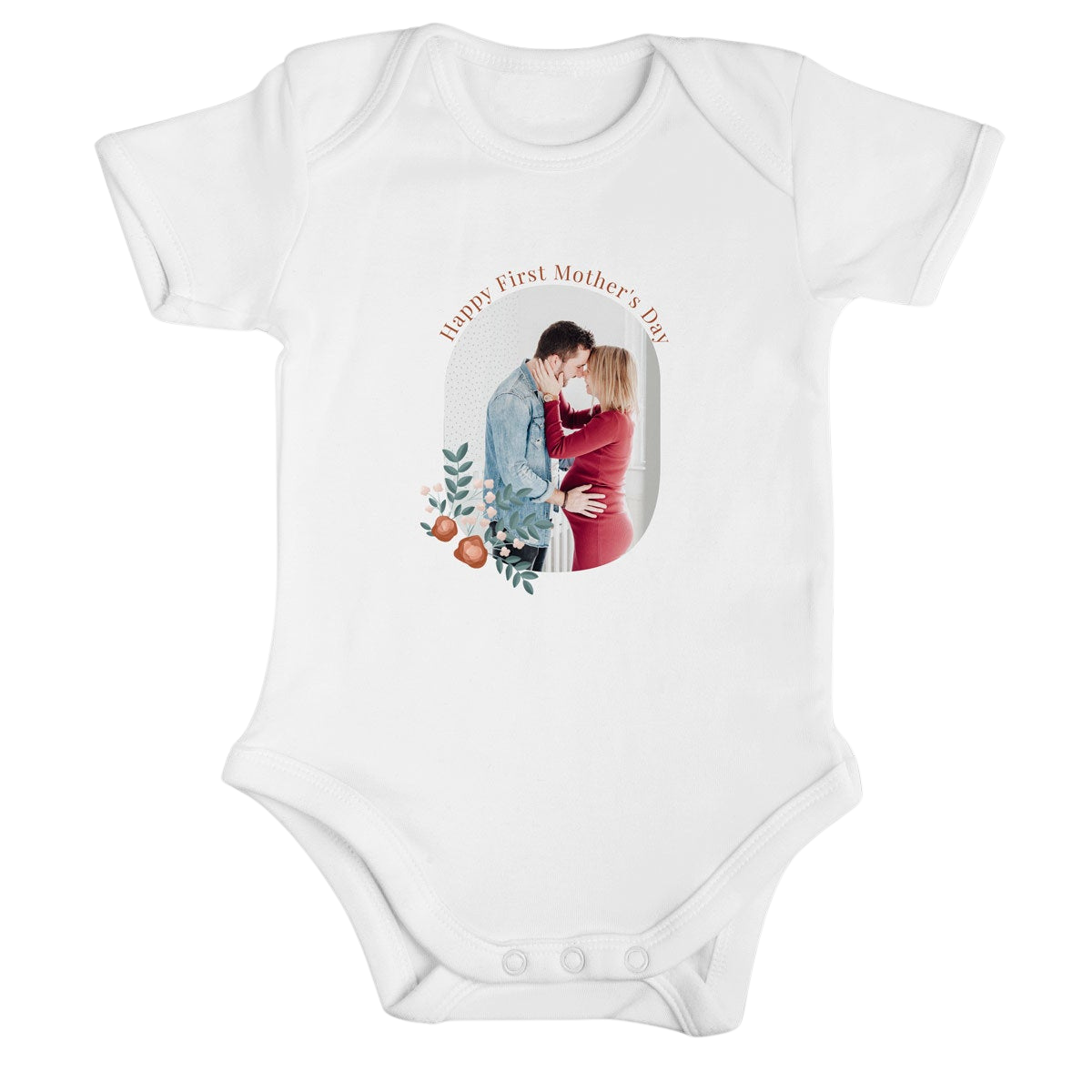 Meu primeiro romper do dia das mães - Branco- 62/68 - estampado
