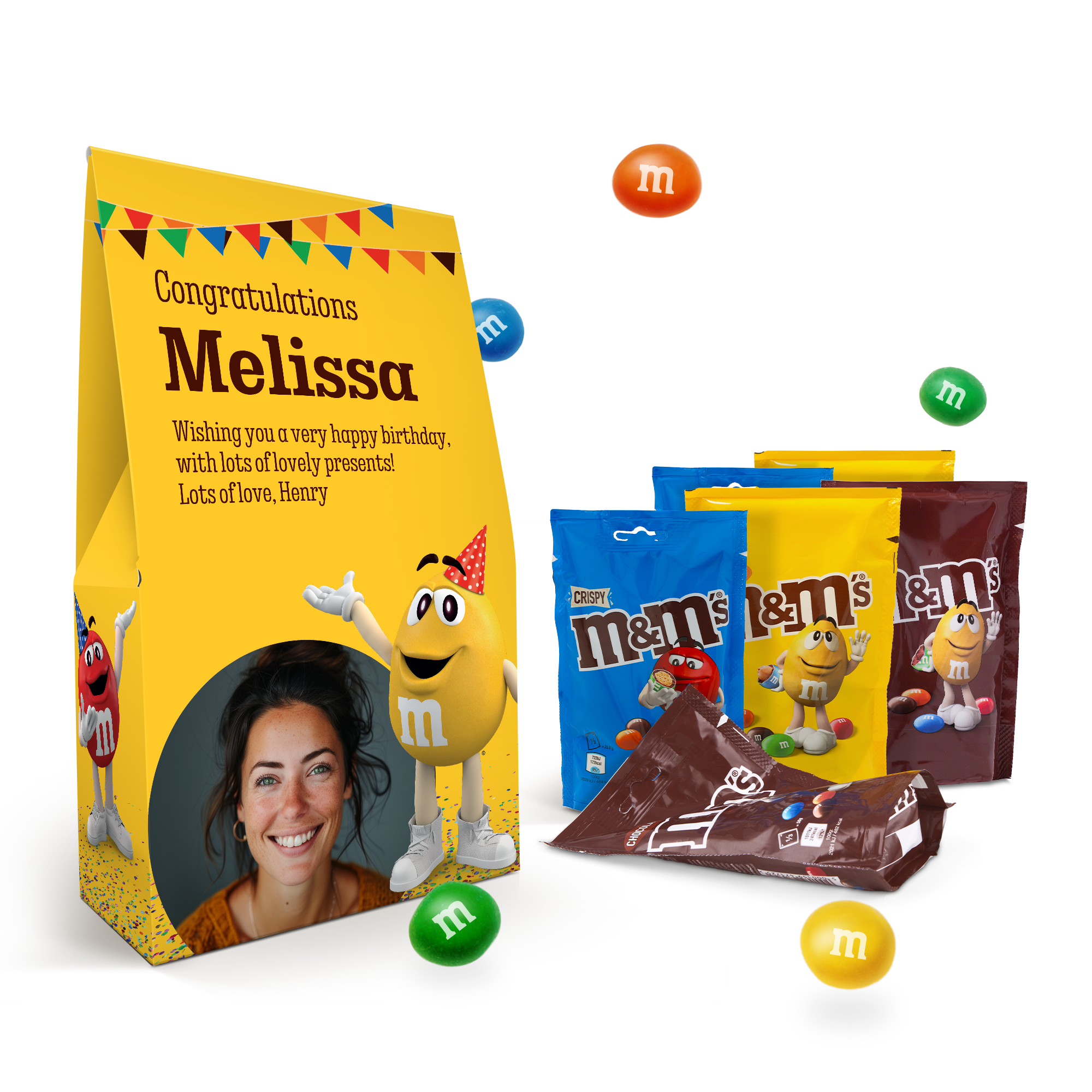 Caixa de presente de chocolate M&M's XL personalizada