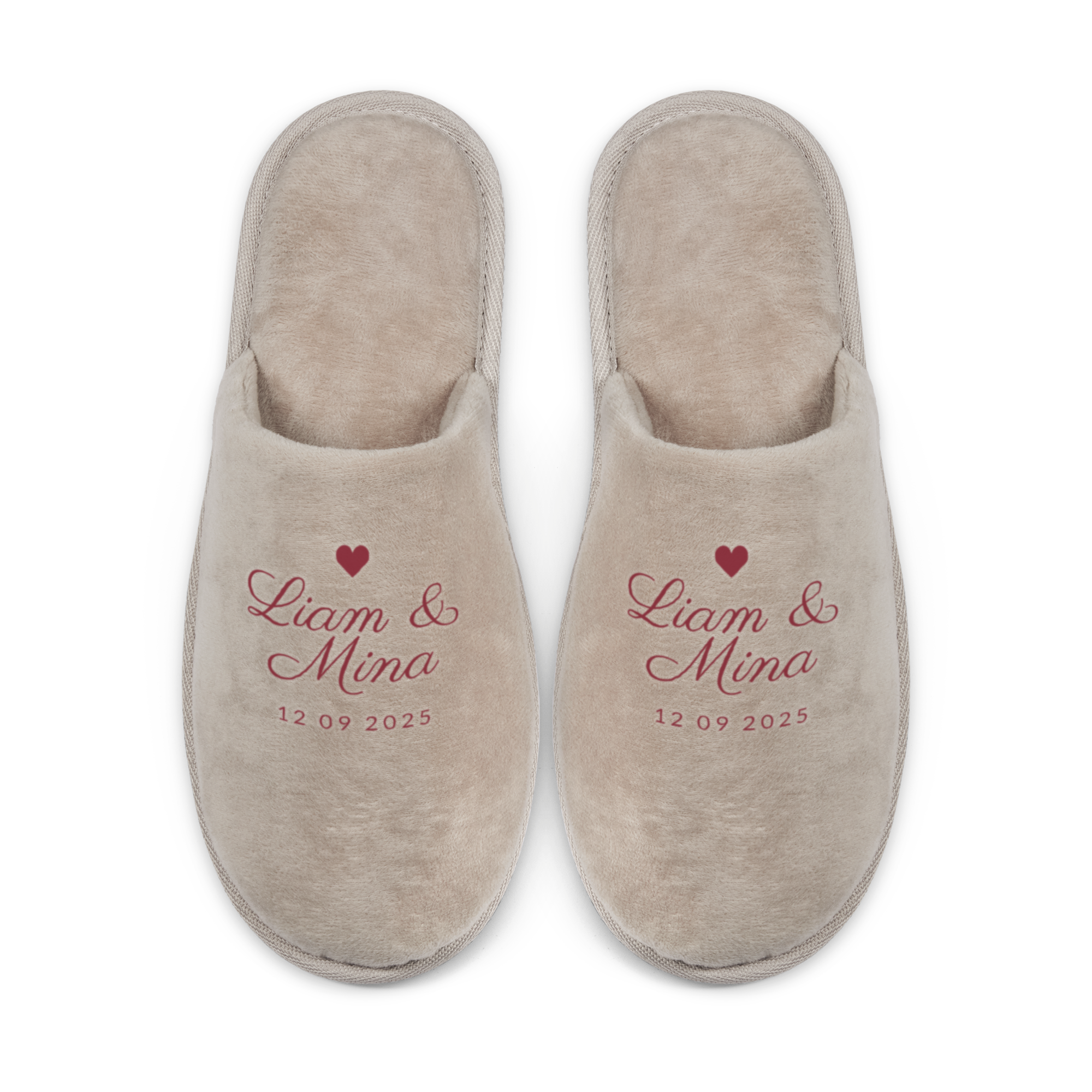 Pantoffels bedrukken - Beige - Maat 43-46