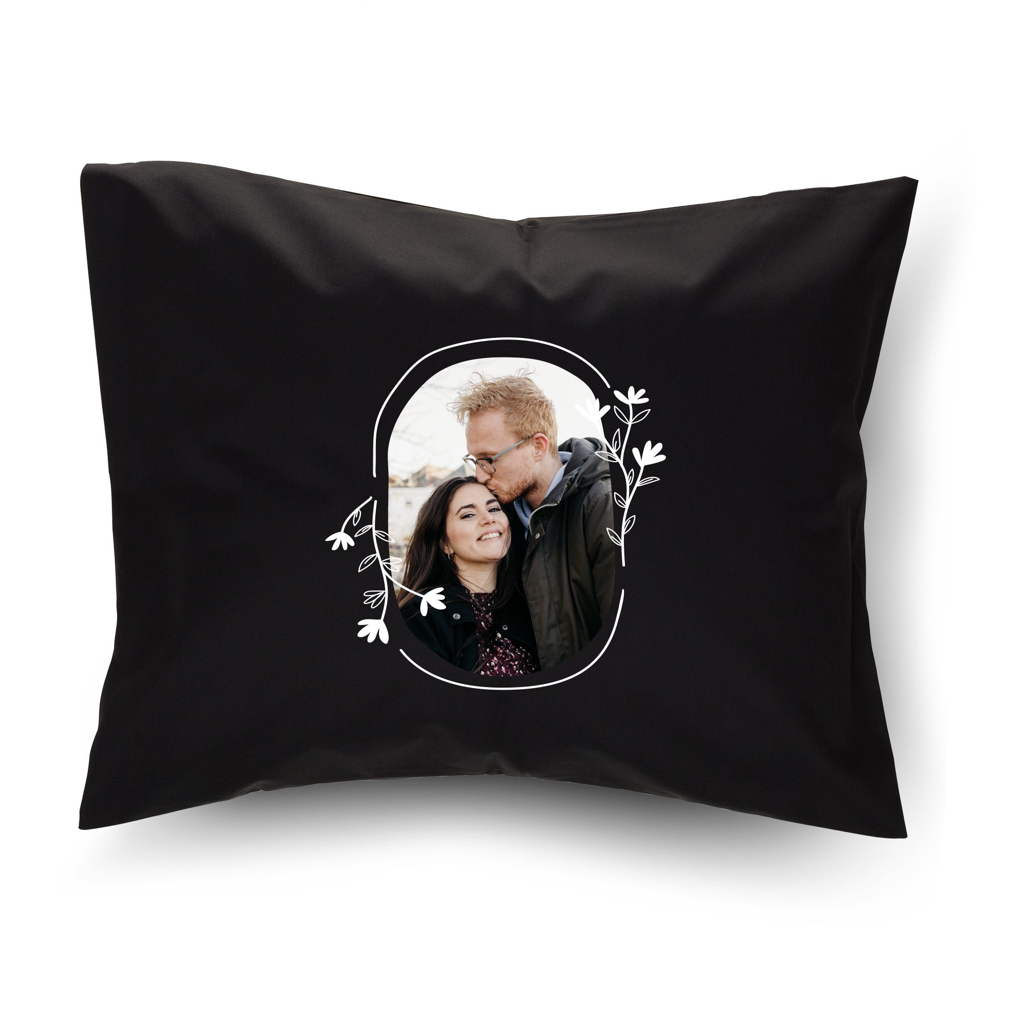 Housse de coussin personnalisée - Noir - 50x60 cm