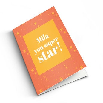 Dimissionskort med billede - M - Lodret