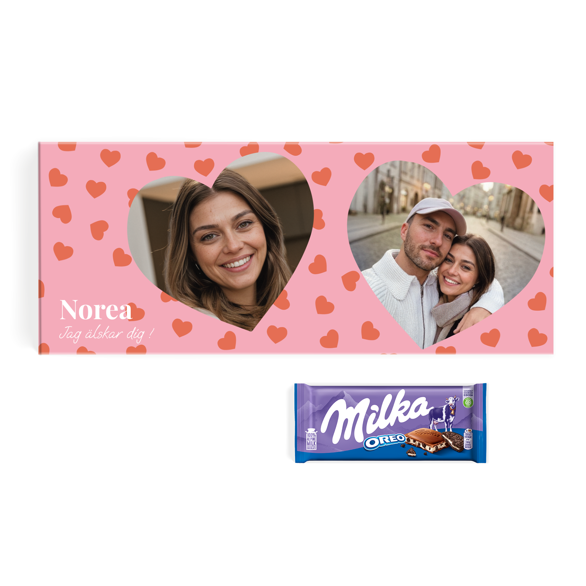 Mega Milka med tryckt namn