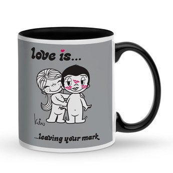 Mug personnalisé - noir thème Love is...