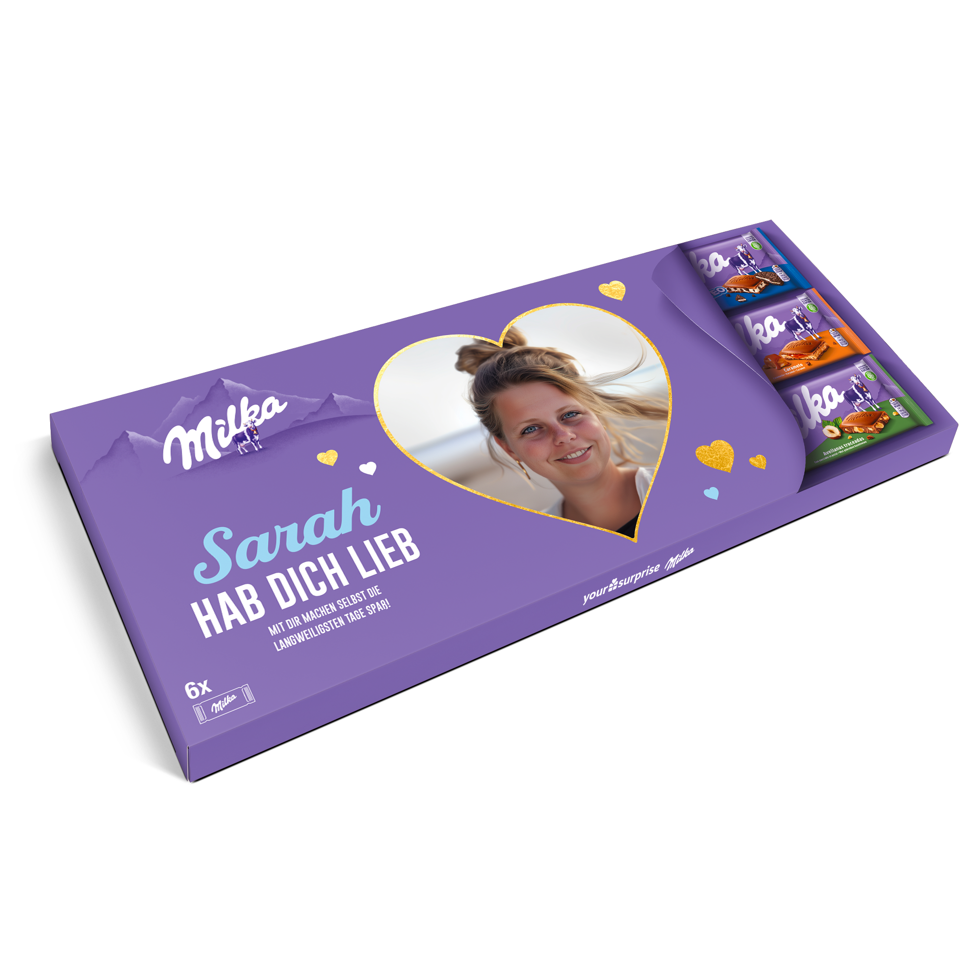 Riesen Milka Schokolade personalisieren mit Foto & Name - 600 Gramm