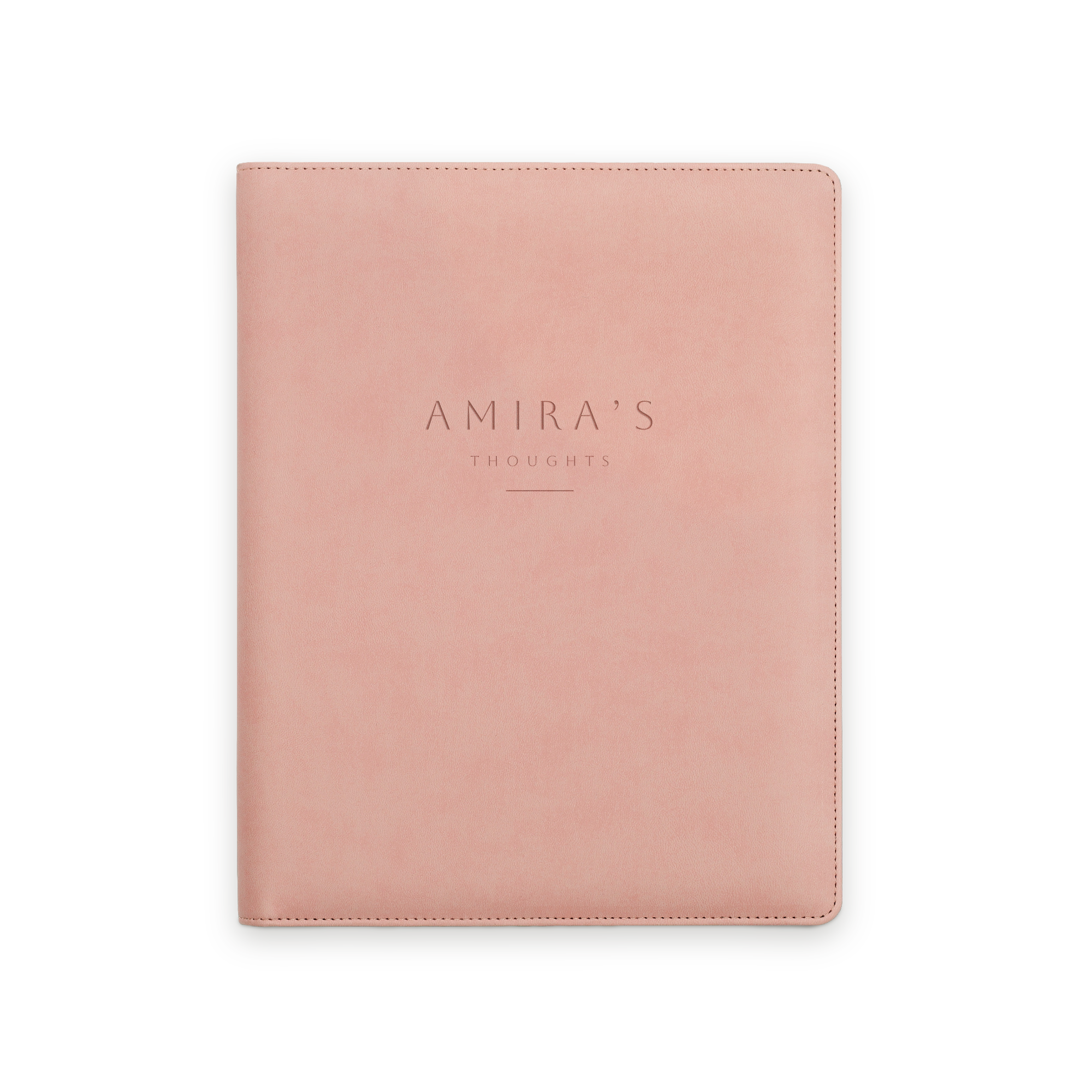 Schrijfmap - Roze - Gegraveerd vegan leer