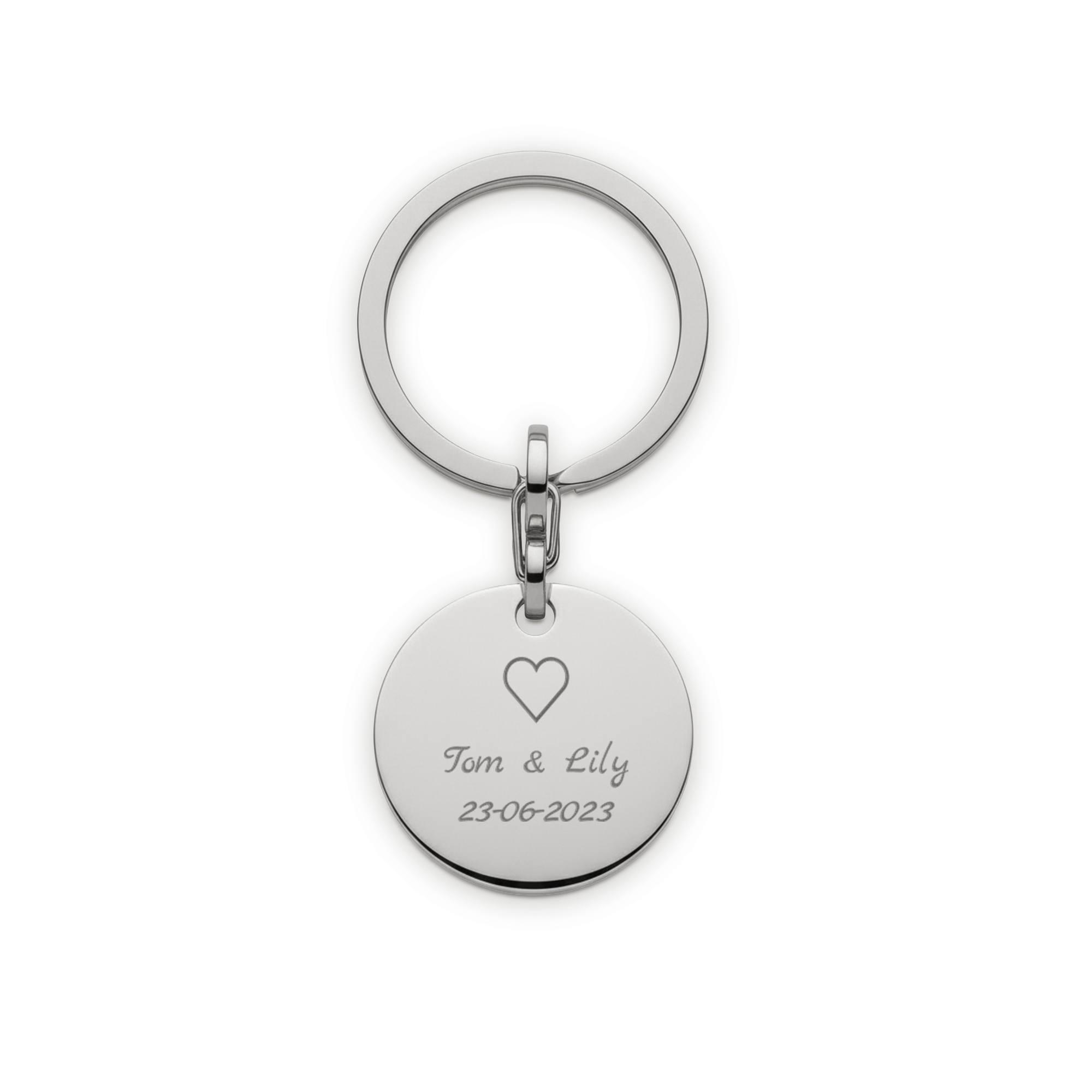 Engraved keyring- Round - Silver