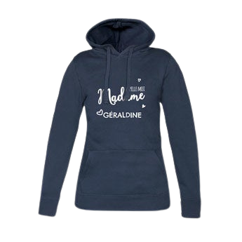 Sweat à capuche femme personnalisé - Gris