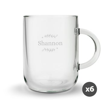 Glass mug - Round - 6 pcs